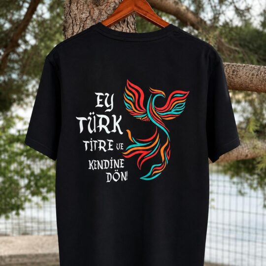 Anka T-shirt Ön Ve Arka Baskı Siyah